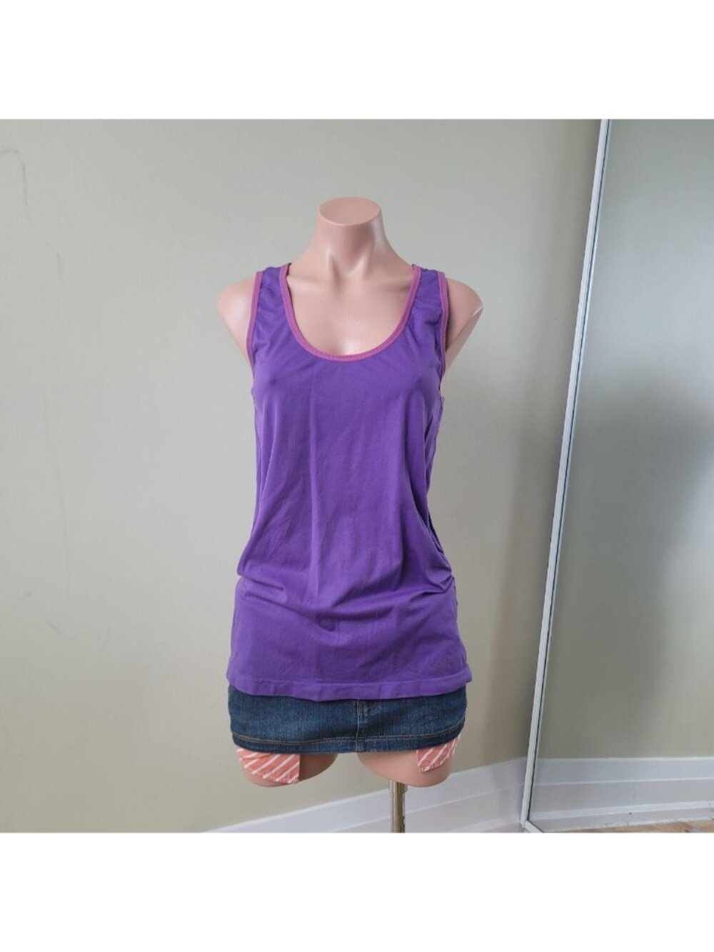 New Balance Violet Pink High Stretch Mesh Racerback Tank Top (XL)